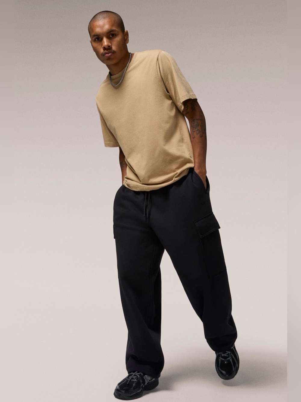 LCKR Trinity Baggy Black Cargo Fleece Sweatpants Men Medium